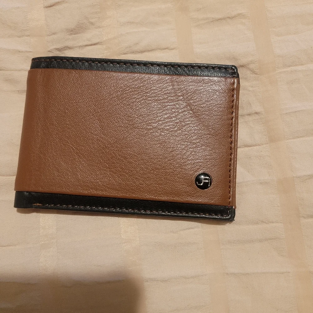 Jack Abrahams Men Brown Genuine Goat Leather Wallet